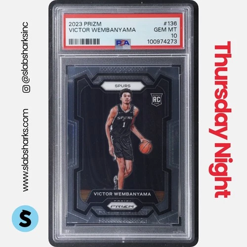 2023 PANINI PRIZM #136 VICTOR WEMBANYAMA RC ROOKIE PSA 10