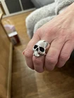 Great Frog London Large Heavy Vintage Skull Ring 34.17g Solid Silver Size R