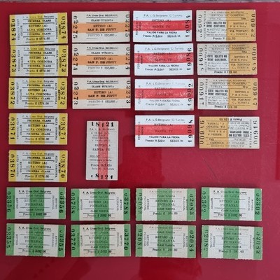 25 Zugtickets, Argentinische Eisenbahn, Gral Belgrano Linie - verschiedene Klassen
