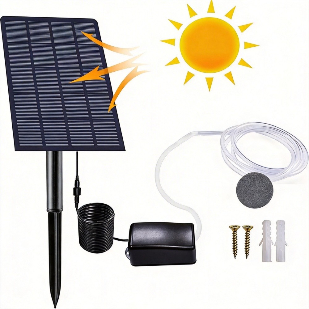 Aeratore solare per laghetto con batteria foto 2