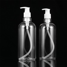 3Pcs White Pump Shampoo Dispenser Bottles Reusable 500Ml Large Capacity