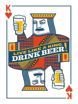 Holzschild 40x30 cm Bier König drink Beer King Deko Geschenk Holz Schild