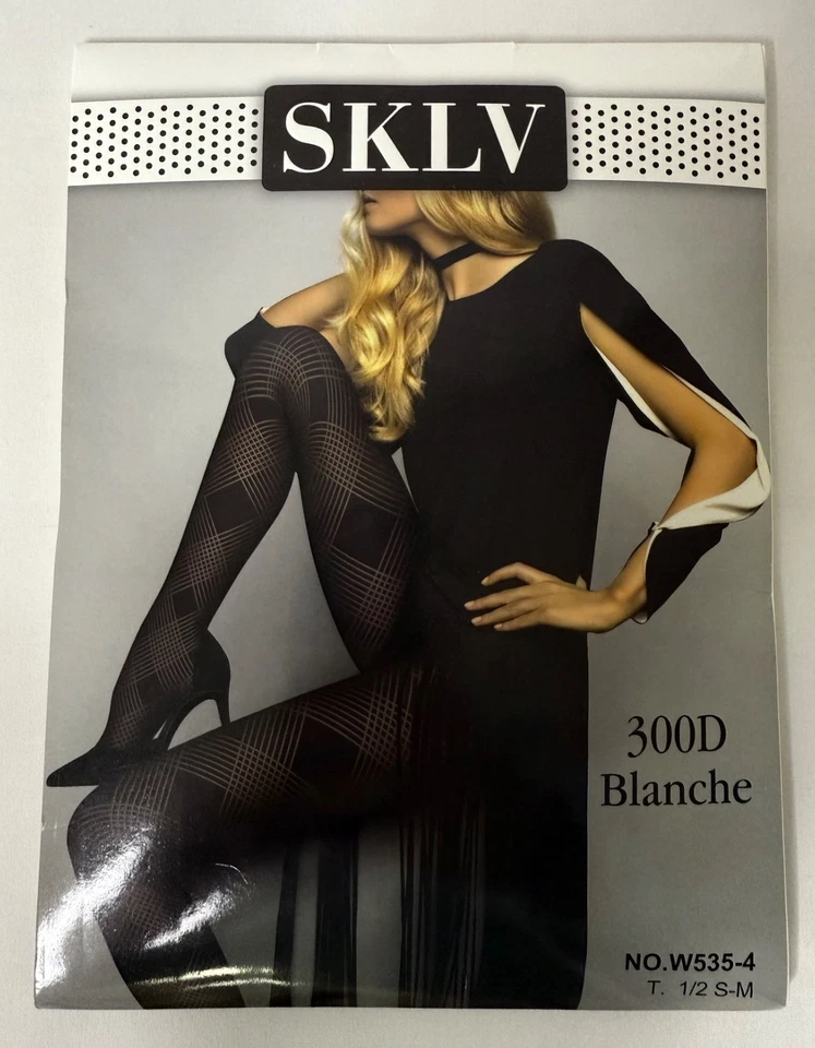 SKLV Damen Strumpfhose 300D Blanche Schwarz gemustert S/M & L/XL Neu - Bild 2 von 4