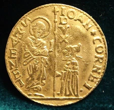 Venezia Giovanni Ii Corner Zecchino Oro Gold Gr. 3.49 Excellent