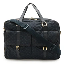 Louis Vuitton Mini Claudine Boston Bag Travel 2Way Shoulder Canvas Tst Blue Nav