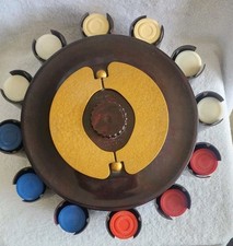 VTG TURNIT MFG. Bakelite Catalin Poker Chip Caddy Holder With Chips and cards