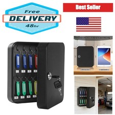 KYODOLED Key Box Wall Mount 20-Key Steel Cabinet Key Lock Black