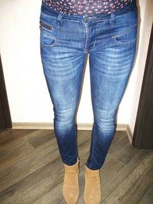 FREEMAN T. PORTER JEANS 5538 ALEXA HIGH WAIST CROPPED S / 36 W27 28 TOP DENIM