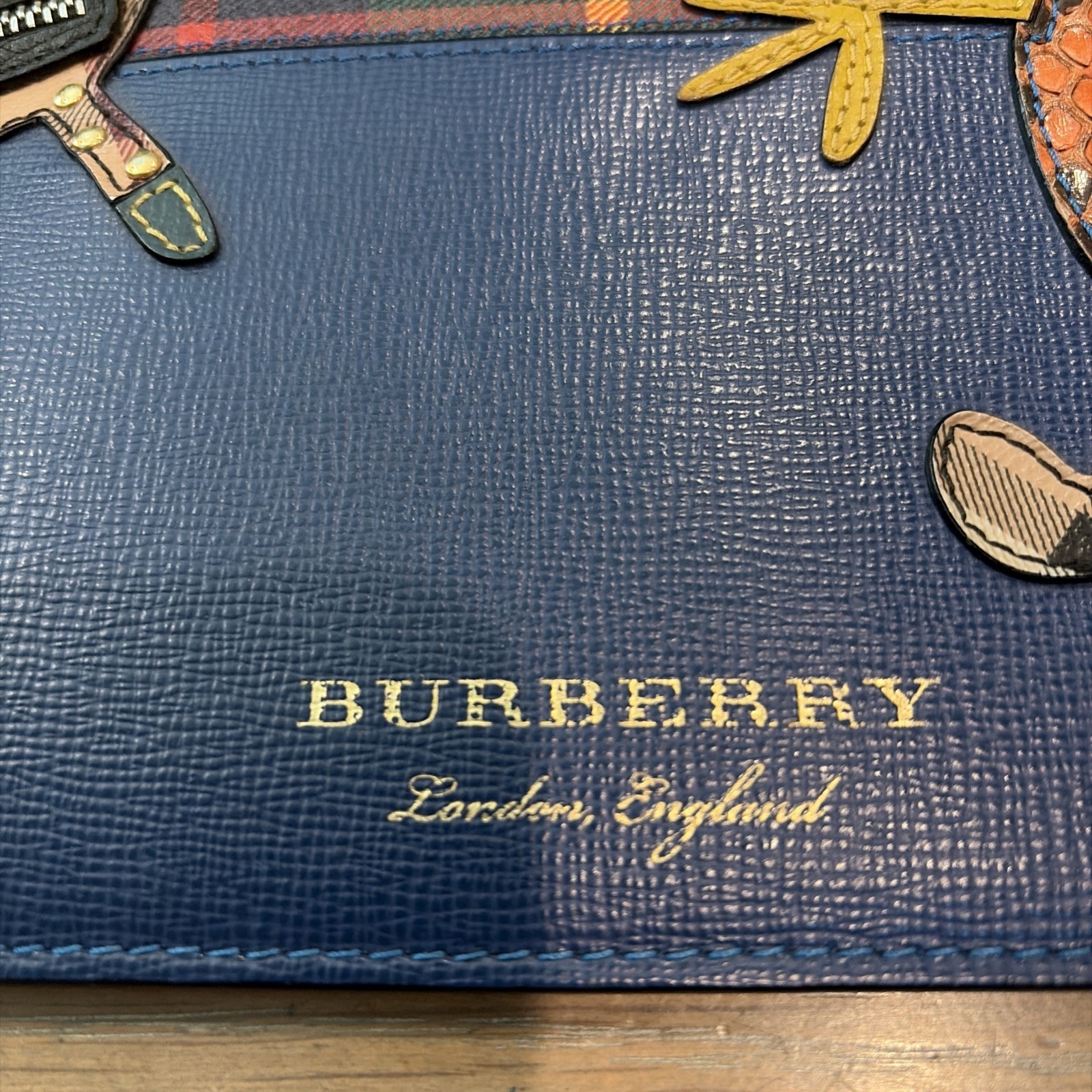 RARE Burberry Leather Check Monster Studs Clutch Bag w/COA image 5