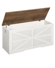 Storage Chest, 39.4" Wooden Storage Trunk, Modern Storage Bench with Safety H...