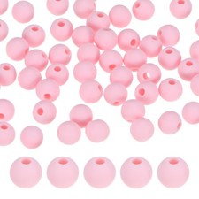 50-Pack Silicone Beads 6mm for DIY Crafts/Bracelet Light Purple Pink 
