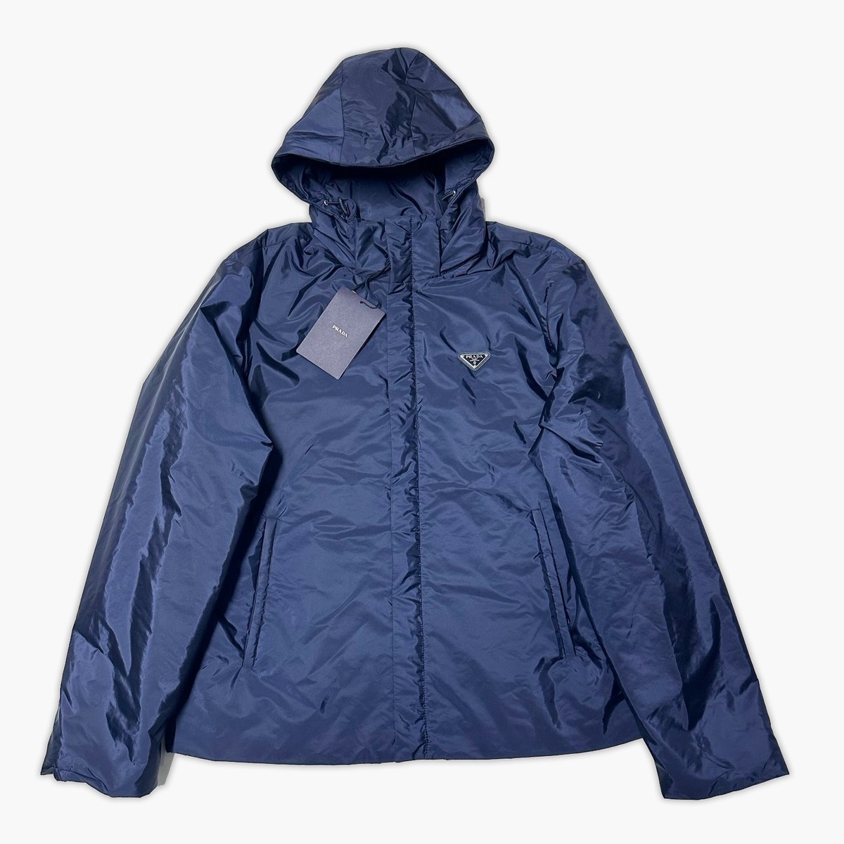 100% AUTHENTIC PRADA RE-NYLON SIZE 54 L XL LARGE JACKET MENS BLUE