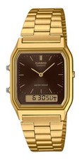 Casio Vintage Analog Digital Brown Dial Casual Quartz Unisex Watch AQ-230GA-5A