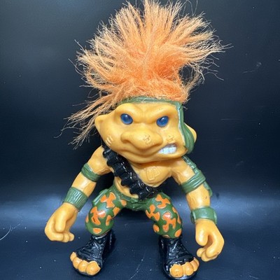 Vtg Battle Trolls Sgt. Sergeant Troll Loose 5'' Orange Hair Blue Eyes Hasbro 1992