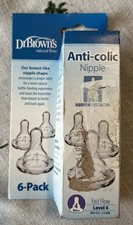 Dr. Brown's Original Nipple, 6 Count Pack of 1 , Level 4, Fast Flow, 9m