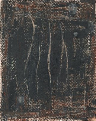 DOROTHY KIRKBRIDE Ölgemälde auf Papier ABSTRAKTE STUDIE um 1980