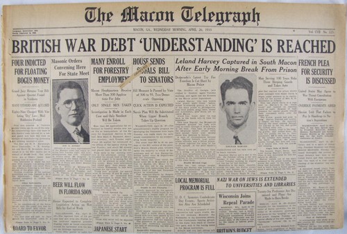 Vintage 1933 Nazi Germany Hitler War on Jewish Universities Newspaper