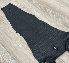 Black Genuine Crocodile Belly Tail Hide Leather Skin real alligator Croc 621