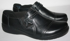 Clarks CHEYN MADI Women's 9.5 M Black Leather Slip on Shoes NWOB