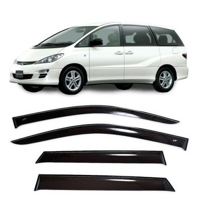 Tape-on Window Visors Rain Guards Fit Toyota Estima 2000-2005 Wind Deflectors