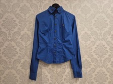 Vivienne Westwood Blue Krall Shirt women Size 42 Buttons Classic Collar