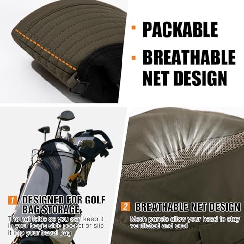 Oversized XL XXL Waterproof UPF 50+ Wide Brim UV Protection Sun Hats for Men