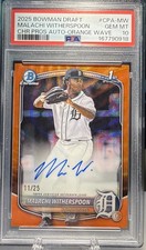 2025 Bowman Draft Malachi Witherspoon Chrome Auto Orange Wave Refractor 1st #/25