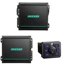 Kicker 51KBTR Powersport Bluetooth Receiver w/ 48KMA1502 48KMA8001 Amplifier