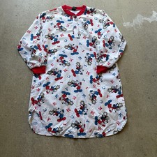 Women's Vintage 90s Mickey Mouse Unlimited Disney White Oversized Sleep Shirt XL