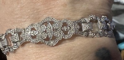 Silberfarbenes Pavé Diamant geometrisches Gliederarmband Bolo verstellbar