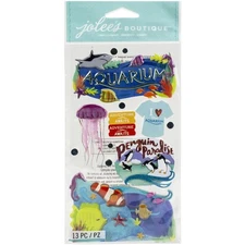 Crafts Stickers Jolee's 3D Aquarium Jelly Fish Penguin Paradise Shark Tickets