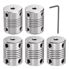 5 Pcs Aluminum Alloy Shaft Coupling 4mm to 4mm, Flexible Coupling