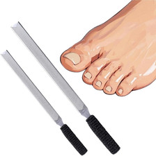 2 Pieces Toe Nail Files for Thick Nails,Stainless Steel, 4 Sides for Men Seniors