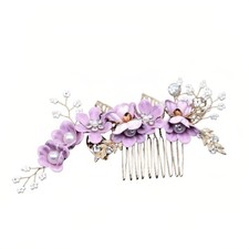 Bridal Hair Pins with Pearl Flowers, Crystal Rhinestone Hairs Combs Headpiece