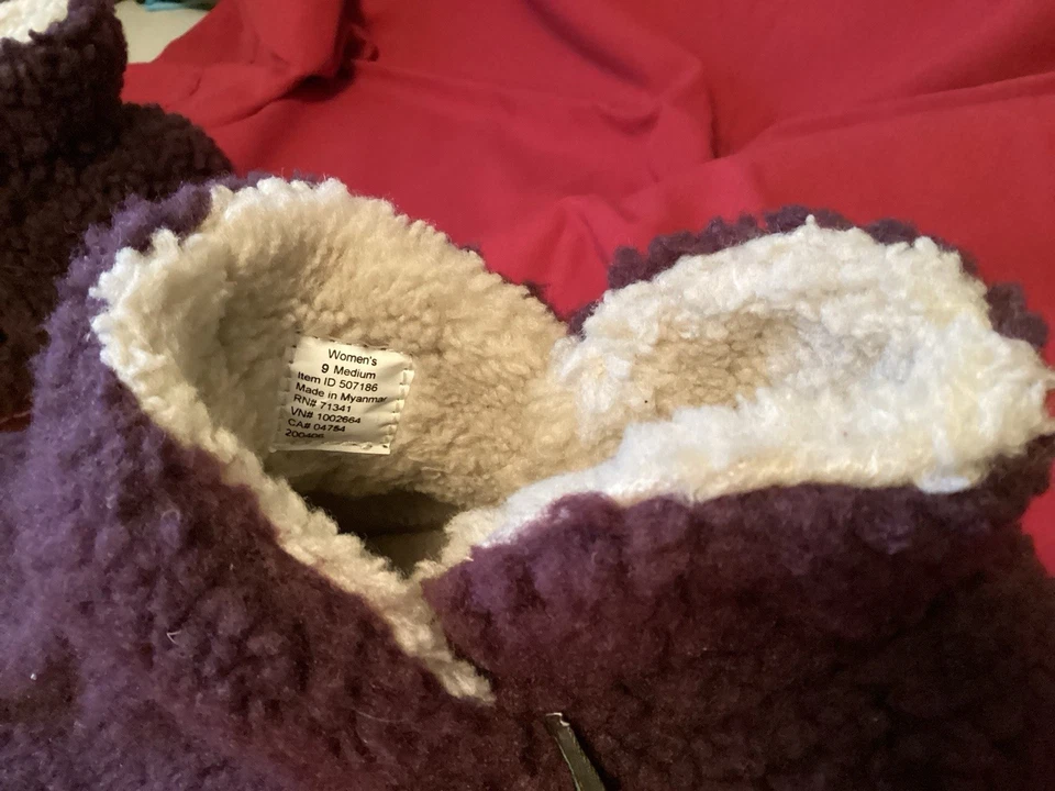 Botines L.L.Bean Shearling Mujer Talla 9 M Suelas de Goma Púrpura Foto 3 de 4