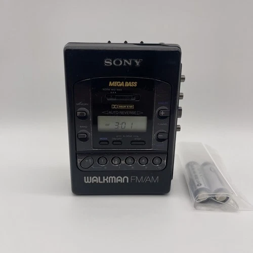 Sony Walkman Cassette WM-F2085 Black Vintage 90s AM/FM Radio New Belt & Cleaned