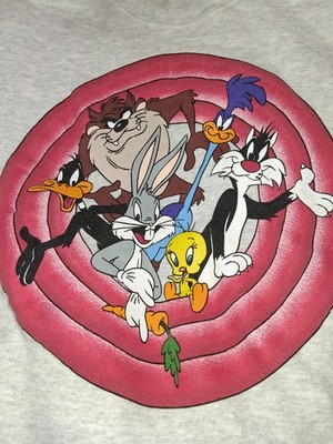 Tultex Warner Bros. Studio Store Looney Tunes Graphic Fleece Crewneck White XL