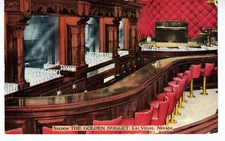 1940s Advertising Postcard the Saloon Bar at the Golden Nugget Casino Las Vegas