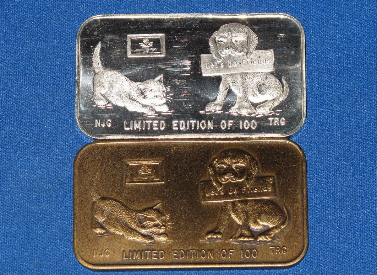 1976 TRG Let's Be Friends Zeiser-9 Silver & Bronze Matched Art Bar