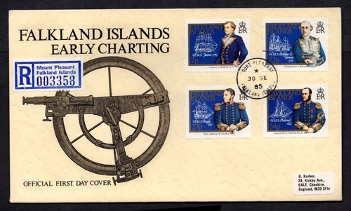 Falkland Islands - 1985 Early Charting Mount Pleasant Registered First Day Cover