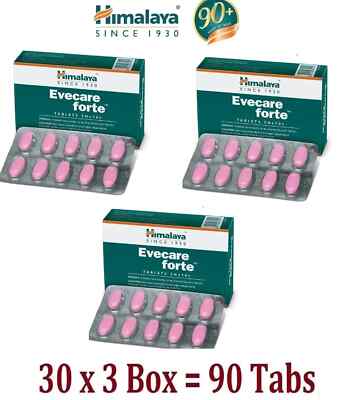 Himalaya Evecare Forte 90 Tabs (3x30) | Women's Wellness | Exp 02/2028 | Natural