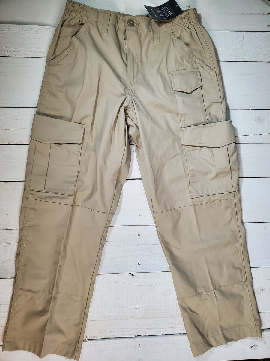 Propper Mens Uniform Tactical Cargo Pants Stretch Waist Khaki