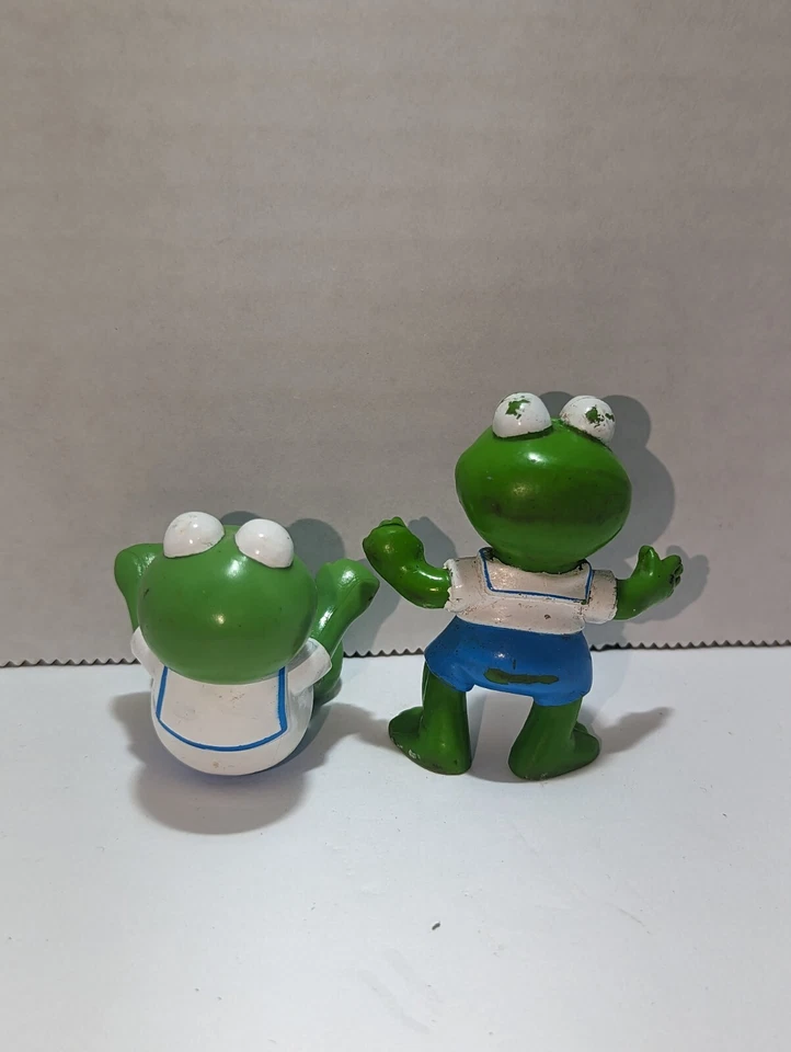 Juego De 2 Figuras De PVC De Colección Muppet Babies KERMIT 1986 McDonalds Plaza Sésamo Foto 2 de 3