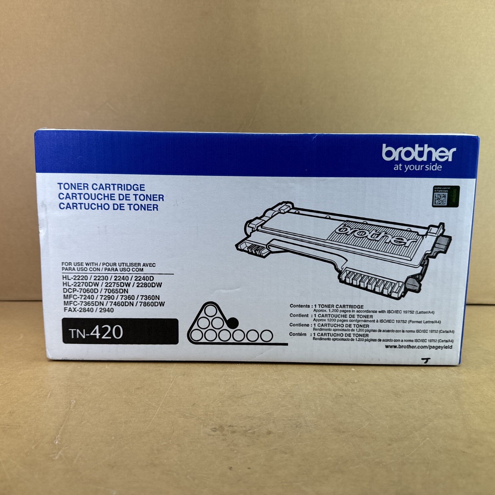 Genuine Brother TN-420 Black Toner Cartridge -- New Open Box