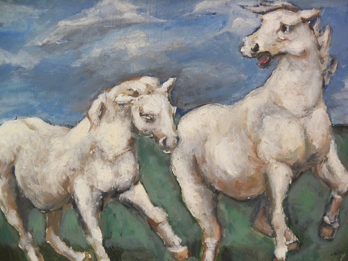 Weiße Camargue Pferde Öl an Bord Gemälde von Mia Dovi Provence Frankreich - Bild 4 von 12