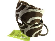 Waistin  Away Women  s Size Small Brown  White Cloth Belt 39X1.75 NWT  S