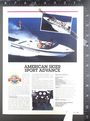 1991  2) page FEATURE on American Skier Advance 19 ski speed power sport boat
