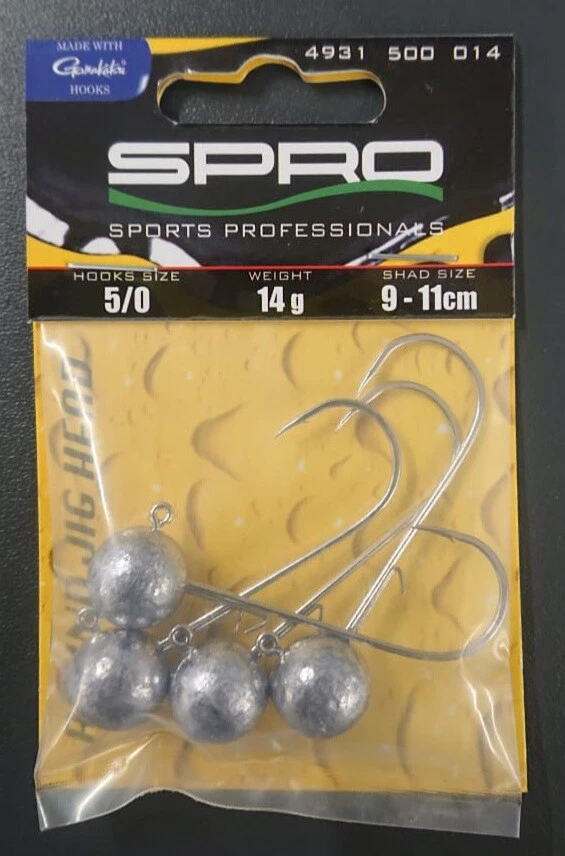 SPRO Gamakatsu Round Jig Head 22 5/0 14g 4 Stück Jigkopf Jighead Bleikopf NEW