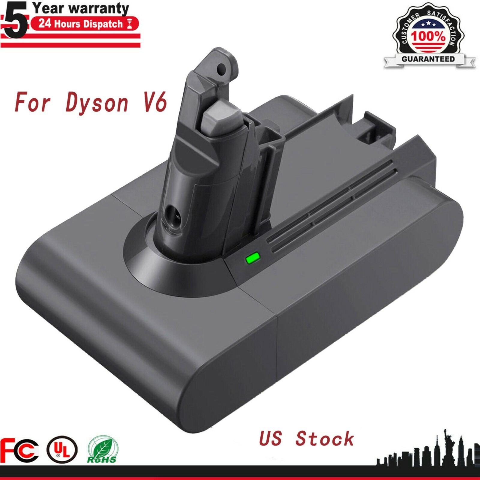 21.6V 5.0Ah V6 Battery For Dyson 