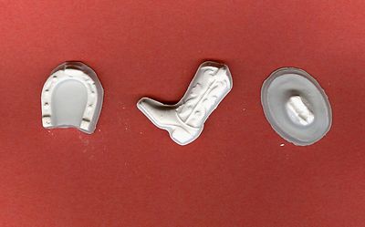 Cowboy mix, hat, boot & horse shoe plaster of Paris painting project. Set of 12!